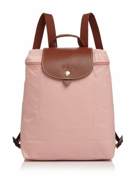 Longchamp Handbags - Longchamp Pink Backpack with Brown Leather Flap